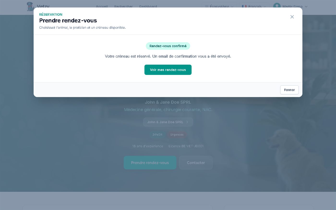 Confirm and receive the email